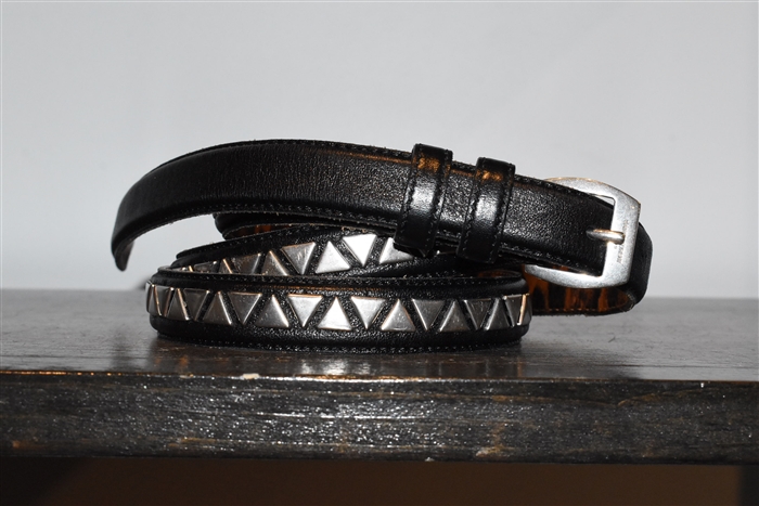 Black Leather Saint Laurent Belt, size M
