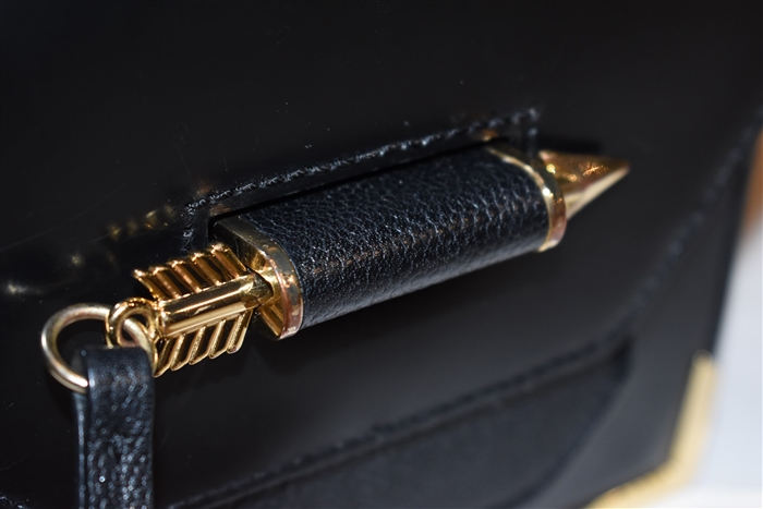 Black Leather Mackage Handbag, size S