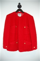 Bright Red Chanel - Vintage Skirt Suit, size L