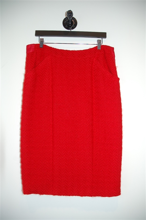 Bright Red Chanel - Vintage Skirt Suit, size L