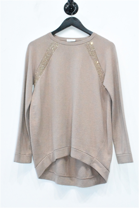 Sandy Beige Brunello Cucinelli Cashmere Sweater, size S
