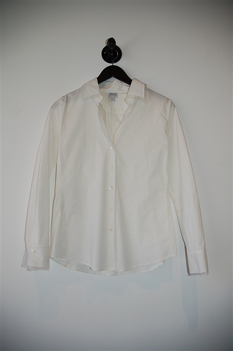 Crisp White Armani Collezioni Button Shirt, size 6