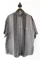 Brown Check Pal Zileri Short-Sleeved Shirt, size M