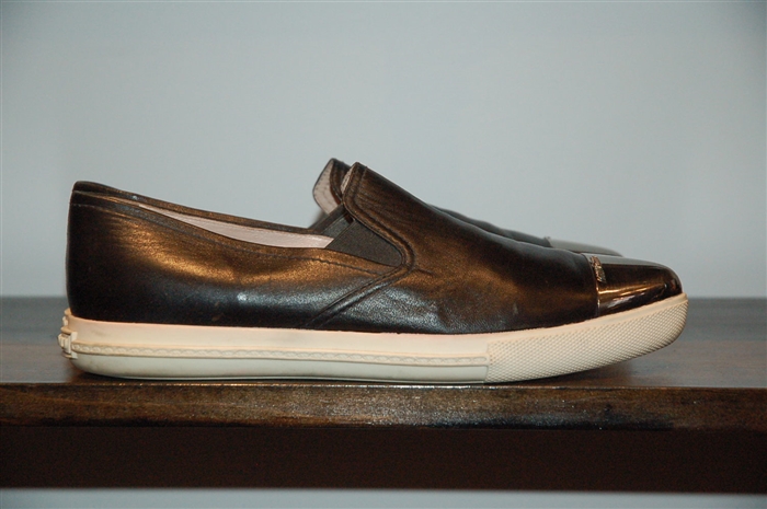 Basic Black Miu Miu Slip-Ons, size 8.5