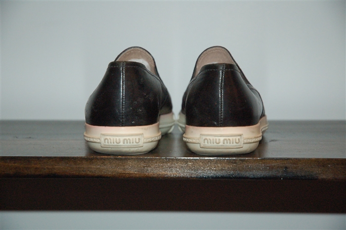 Basic Black Miu Miu Slip-Ons, size 8.5
