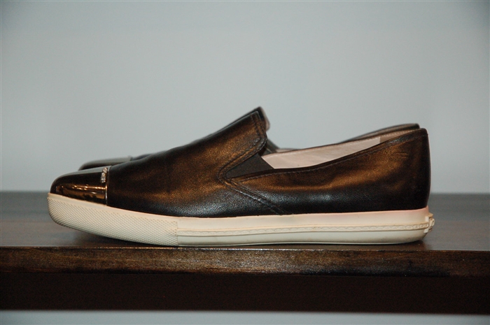 Basic Black Miu Miu Slip-Ons, size 8.5