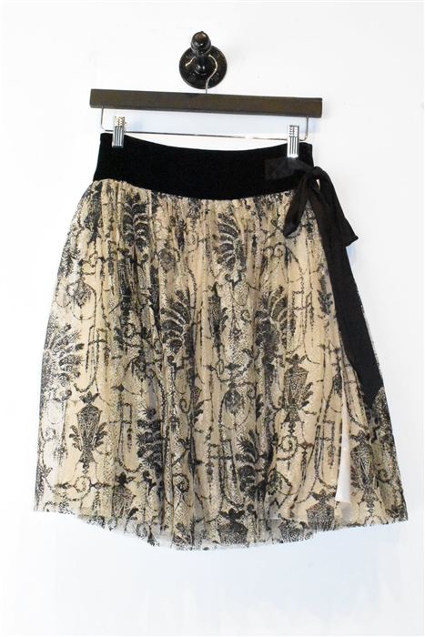 Black & Gold Diane von Furstenberg Wrap Skirt, size 6