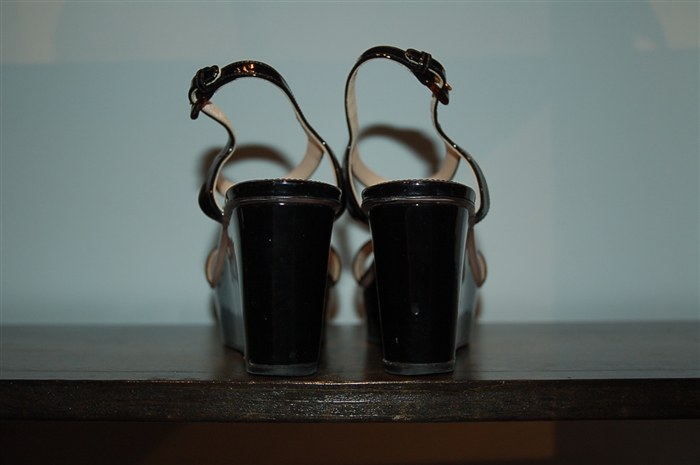 Black Patent Prada Sandal, size 9.5