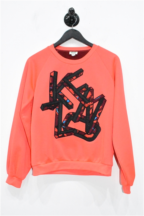 Neon Coral Kenzo Sweatshirt, size XS