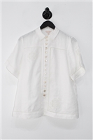 Soft White Rebecca Taylor Short-Sleeved Shirt, size S