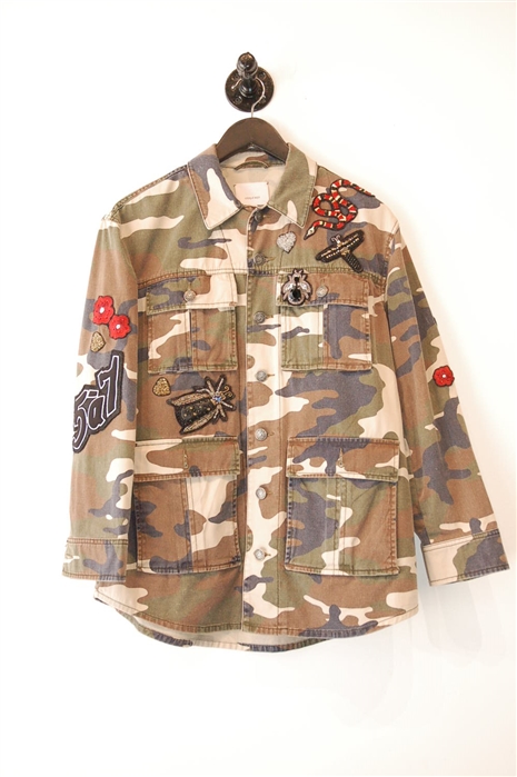 Camouflage Cinq a Sept Shirt Jacket, size XS
