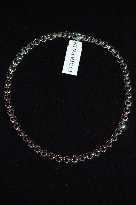 Rhodium Nina Ricci Necklace, size O/S