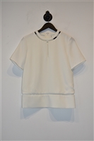 Soft White Alexander Wang Short-Sleeved Top, size 2