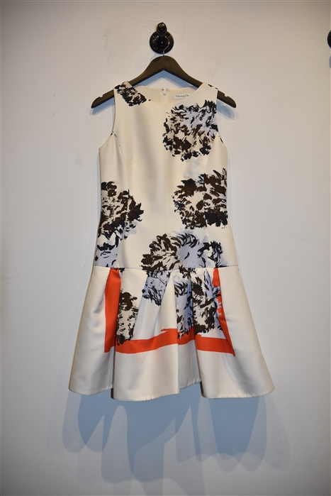 Abstract Print Dior Drop Waist Dress, size 6