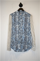 Multi-print Equipment Silk Shirt, size M