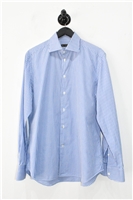 Blue Check Corneliani Button Shirt, size L