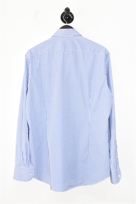 Blue Check Corneliani Button Shirt, size L