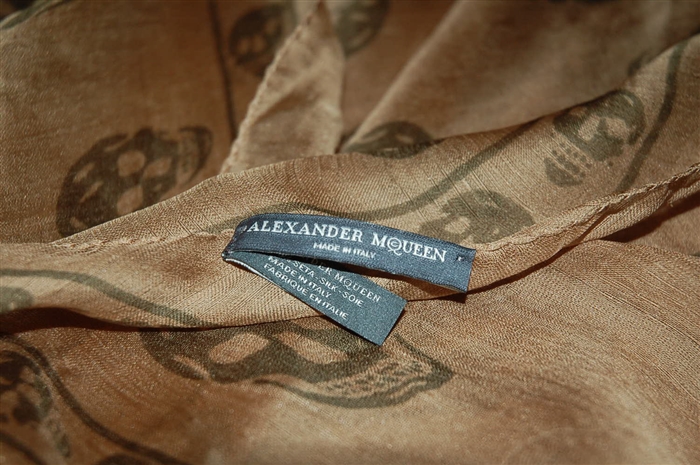 Dark Gold Alexander McQueen Scarf, size O/S