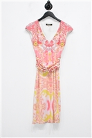Print Roberto Cavalli Sheath Dress, size 2