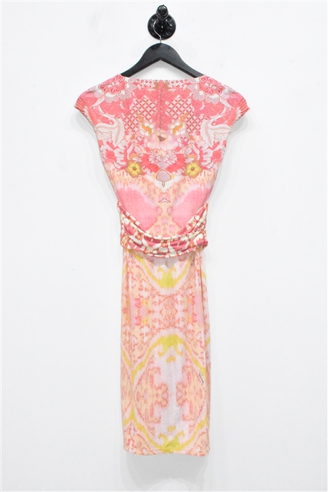 Print Roberto Cavalli Sheath Dress, size 2