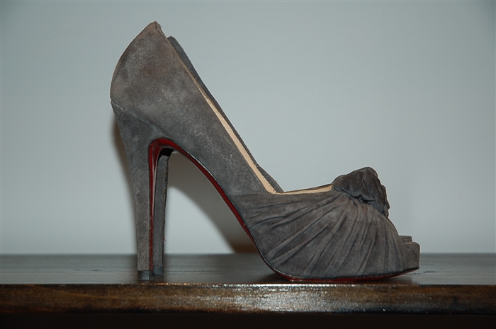 Smoky Gray Christian Louboutin Peep-Toe, size 7.5