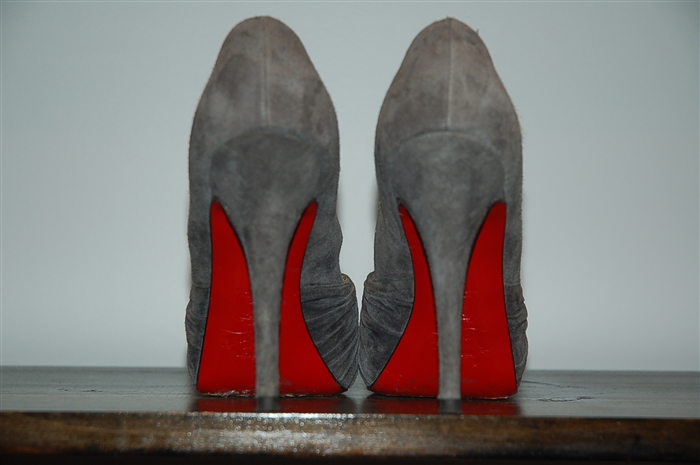 Smoky Gray Christian Louboutin Peep-Toe, size 7.5