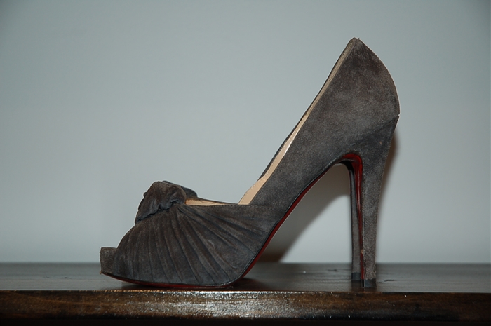 Smoky Gray Christian Louboutin Peep-Toe, size 7.5