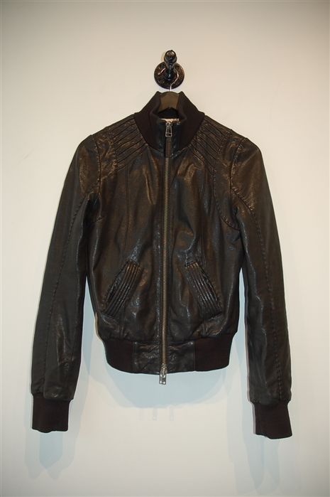 Black Leather Mackage Leather Jacket, size XS
