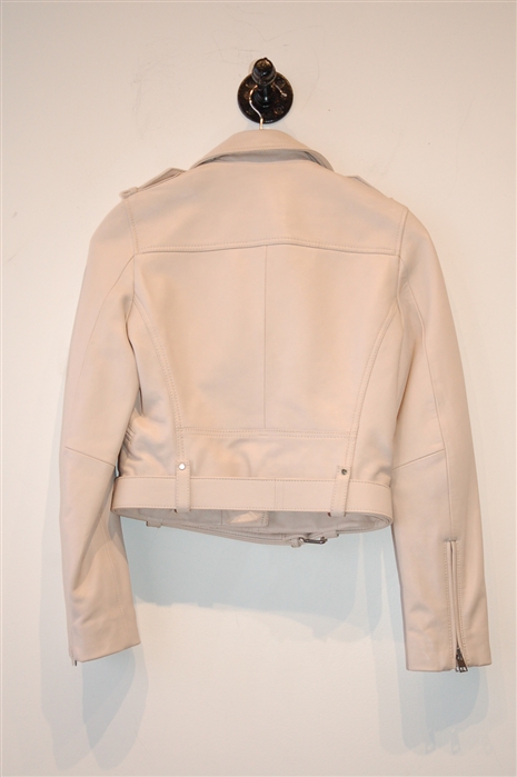 Palest Pink Maje Leather Jacket, size 4