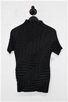 Basic Black Issey Miyake Short-Sleeved Top, size S