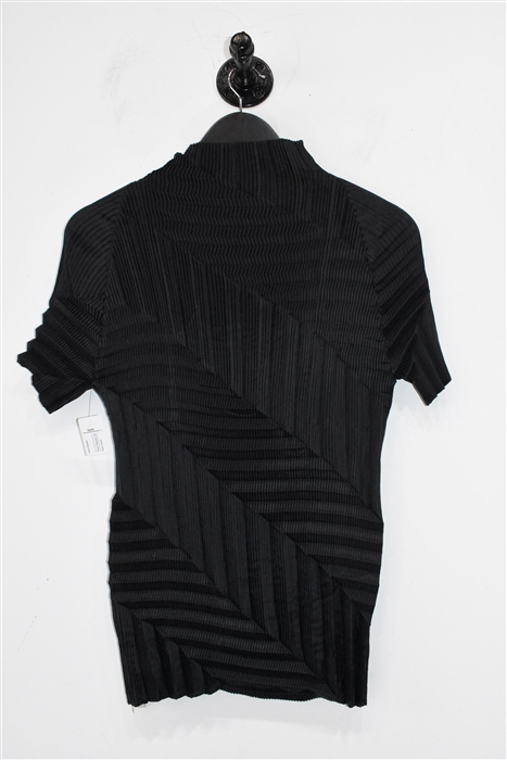 Basic Black Issey Miyake Short-Sleeved Top, size S