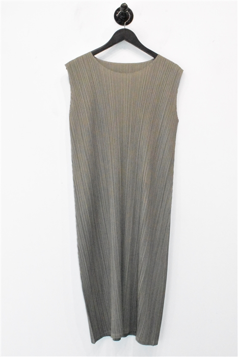 Dark Taupe Issey Miyake - Pleats Please Shift Dress, size M