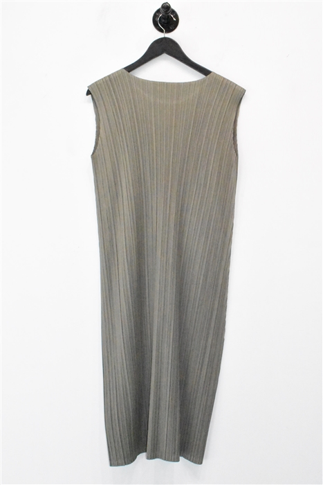 Dark Taupe Issey Miyake - Pleats Please Shift Dress, size M