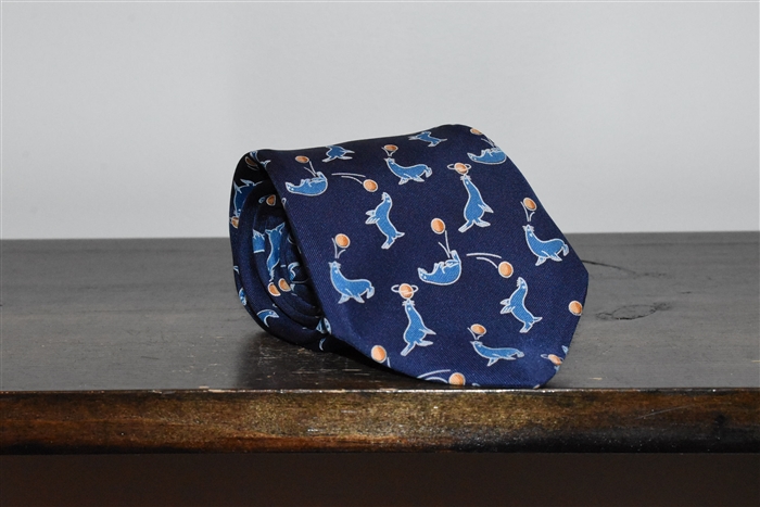Navy Hermes Tie, size O/S