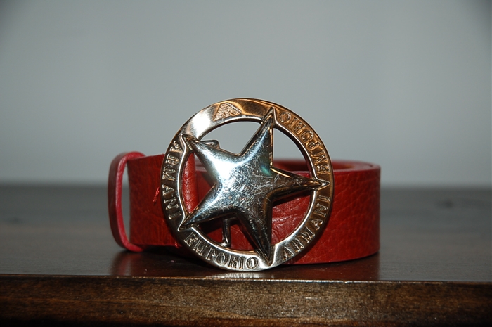 Deep Red Emporio Armani Belt, size S