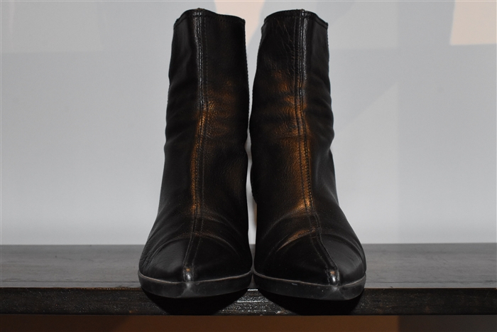 Black Leather Miu Miu Ankle Boots, size 7.5