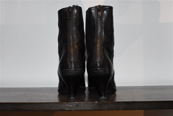 Black Leather Miu Miu Ankle Boots, size 7.5