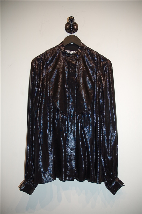 Liquid Black Iceberg Button Blouse, size XS