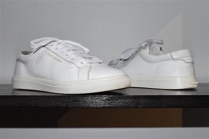 White Leather Saint Laurent Sneaker, size 7.5