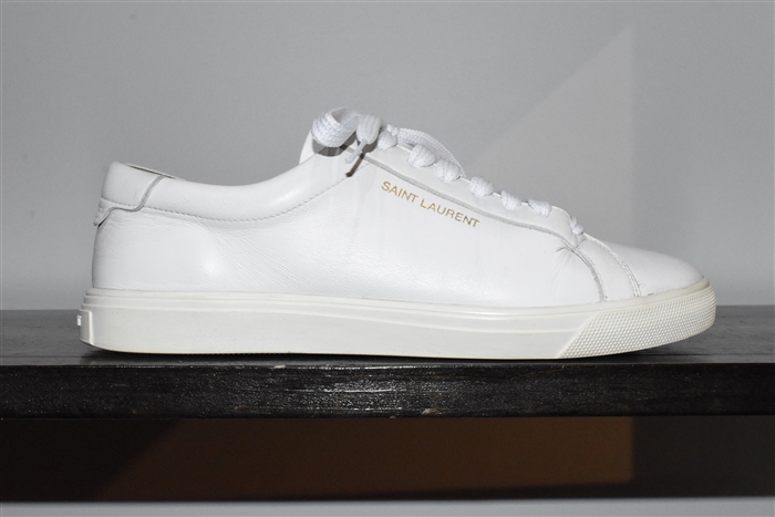 White Leather Saint Laurent Sneaker, size 7.5