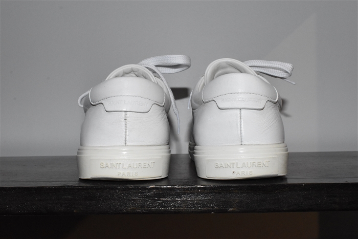 White Leather Saint Laurent Sneaker, size 7.5