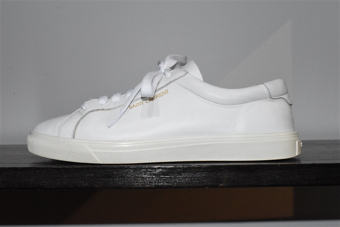 White Leather Saint Laurent Sneaker, size 7.5