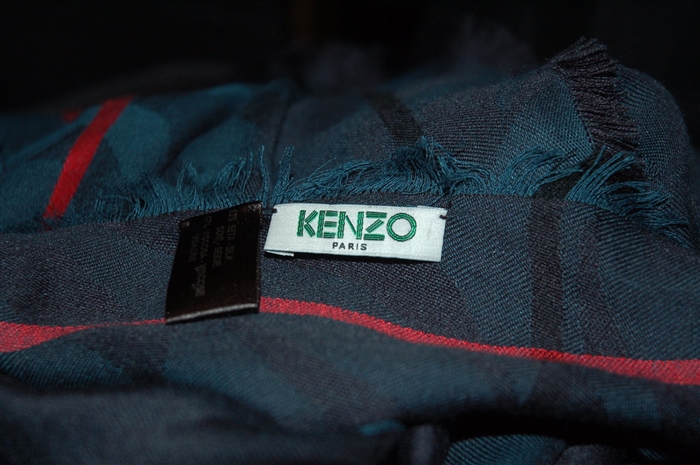 Dark Teal Kenzo Scarf, size O/S