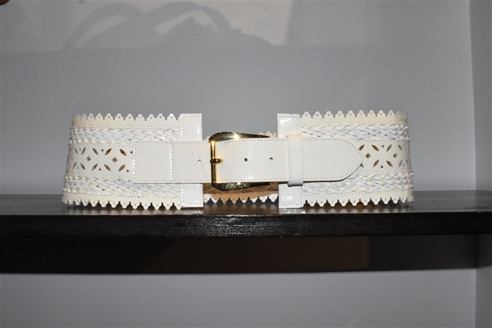 Soft White Oscar de la Renta Belt, size S