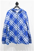 Blue Check Burberry Technical Jacket, size L