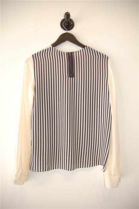 White & Navy Theory Blouse, size S