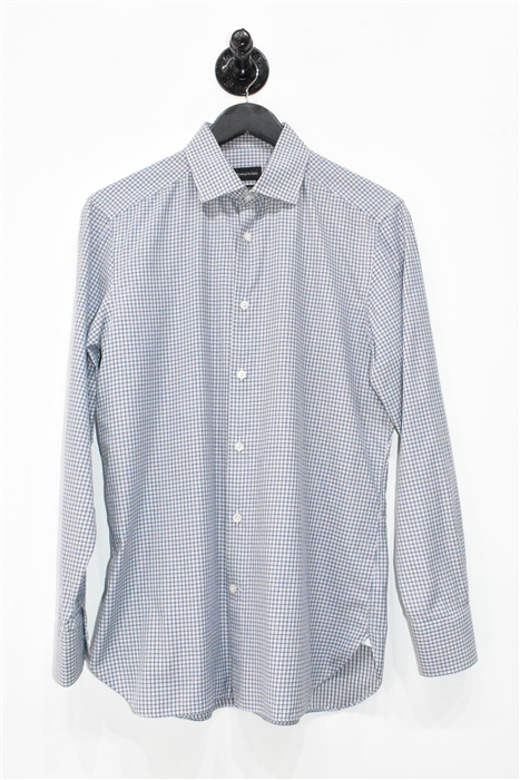 Navy Check Ermenegildo Zegna Button Shirt, size M