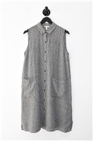 Black Gingham Eileen Fisher Shirt Dress, size M
