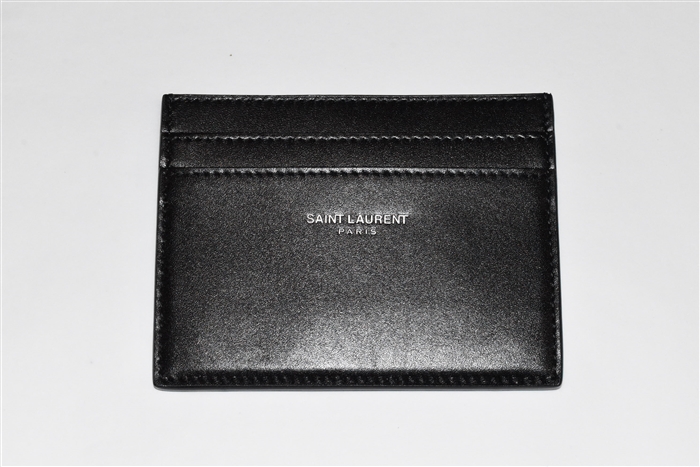 Black Leather Saint Laurent Card Case, size O/S