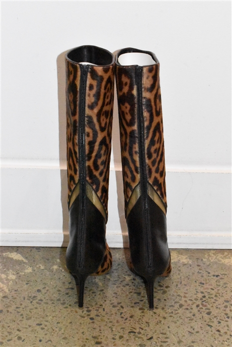 Animal Print Edmundo Castillo Tall Boots, size 8.5